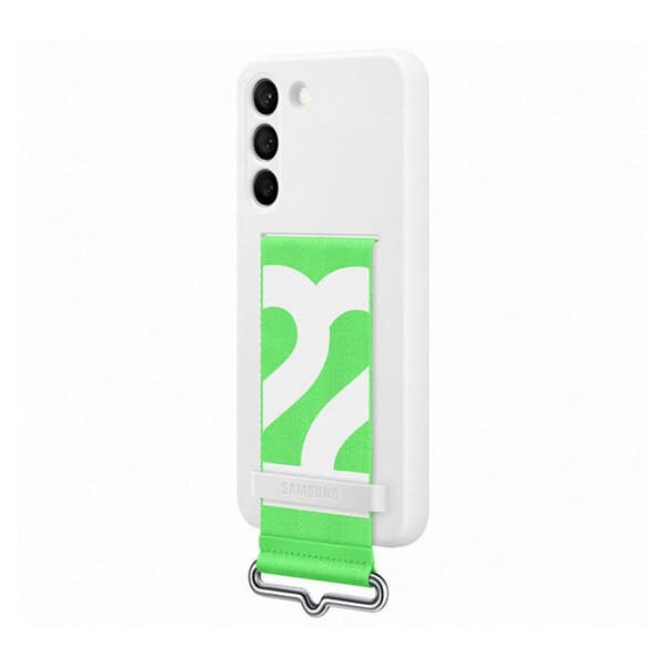 Samsung Original Galaxy S22 Plus Kuori Silicone Cover with Strap Valkoinen