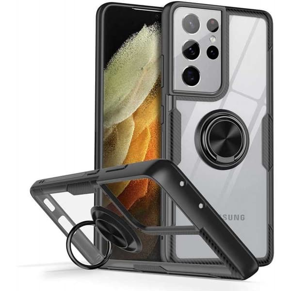 Samsung S22 Ultra Praktisk stødsikkert cover med ringholder V4