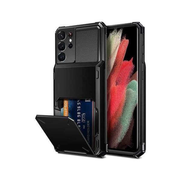 Samsung S22 Ultra Stöttåligt Skal med Kortfack Void