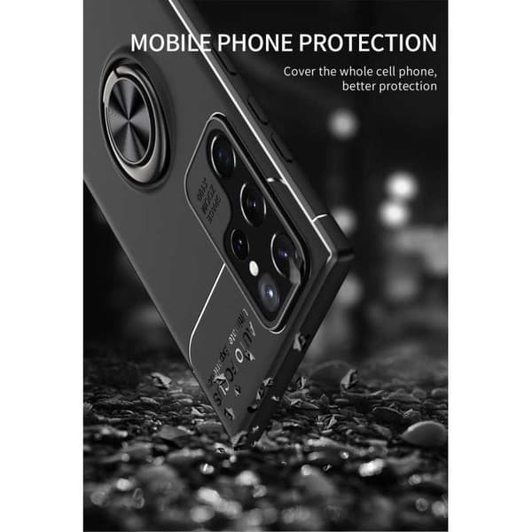 Samsung S22 Ultra Praktisk stødsikkert cover med ringholder V3