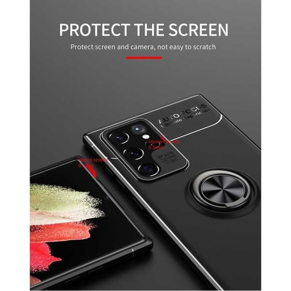 Samsung S22 Ultra Praktisk stødsikkert cover med ringholder V3