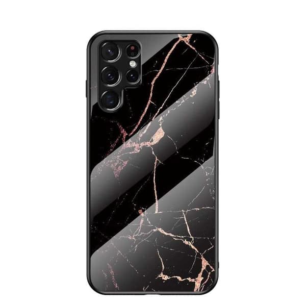 Samsung S22 Ultra Marmorskal 9H Härdat Glas Baksida Glassback V2