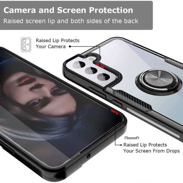Samsung S22 Plus Praktisk stødsikkert cover med ringholder V4