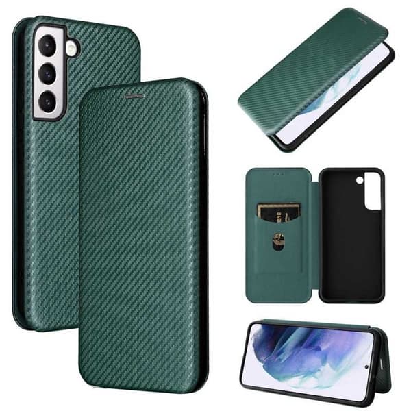 Samsung S22 Flip Case Kortrum CarbonDreams Grön