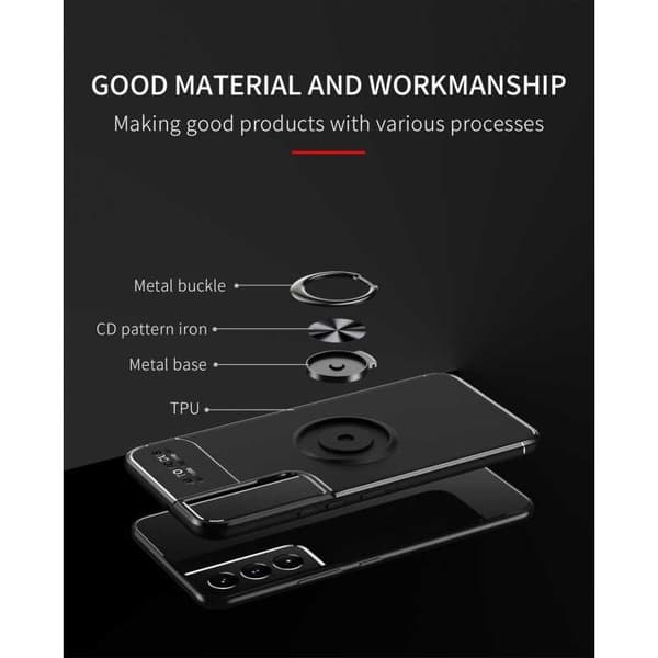Samsung S22 Praktisk stødsikkert cover med ringholder V3