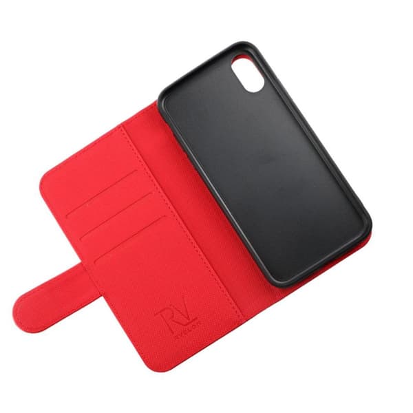 iPhone X/XS Plånboksfodral Magnet Rvelon - Röd