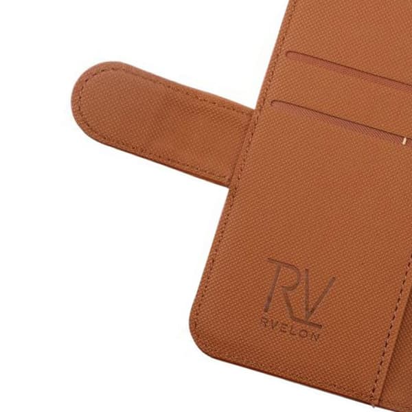 iPhone 13 Mini Plånboksfodral Magnet Rvelon - Guldbrun