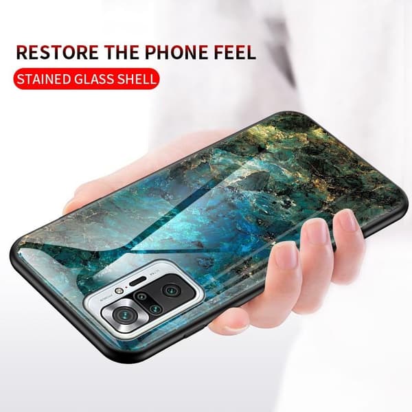 Redmi Note 10 Pro Marmorskal 9H Härdat Glas Baksida Glassback V2