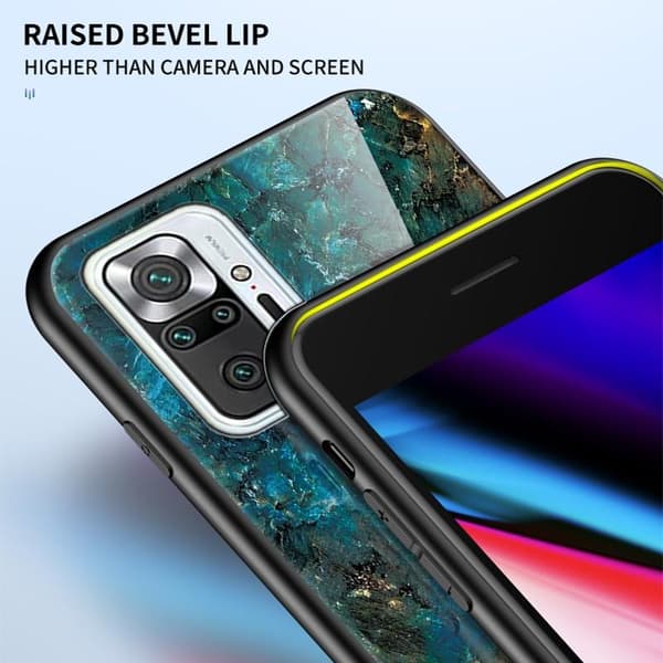 Redmi Note 10 Pro Marmorskal 9H Härdat Glas Baksida Glassback V2