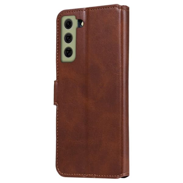 SKALO Samsung S21 FE Classic Lompakkokotelo - Ruskea