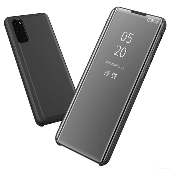 SKALO Samsung S21 FE Clear View Flip Cover - Mørk lilla