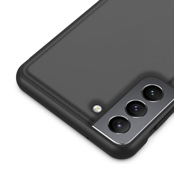 SKALO Samsung S21 FE Clear View Flip Cover - Mørk lilla