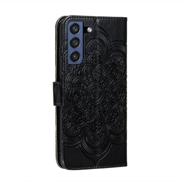SKALO Samsung S21 FE Mandala Plånboksfodral - Svart