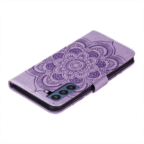 SKALO Samsung S21 FE Mandala Flip Cover - Lilla