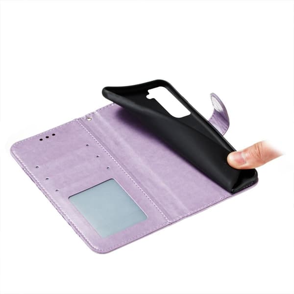SKALO Samsung S21 FE Mandala Flip Cover - Lilla