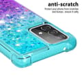 Miniatyrbillede 4 af 6: SKALO Samsung A52/A52s Kvicksand Glitter Hjerter TPU Cover - Turkis-Lilla