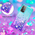 Miniatyrbillede 5 af 6: SKALO Samsung A52/A52s Kvicksand Glitter Hjerter TPU Cover - Turkis-Lilla
