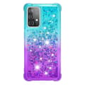 Miniatyrbillede 2 af 6: SKALO Samsung A52/A52s Kvicksand Glitter Hjerter TPU Cover - Turkis-Lilla