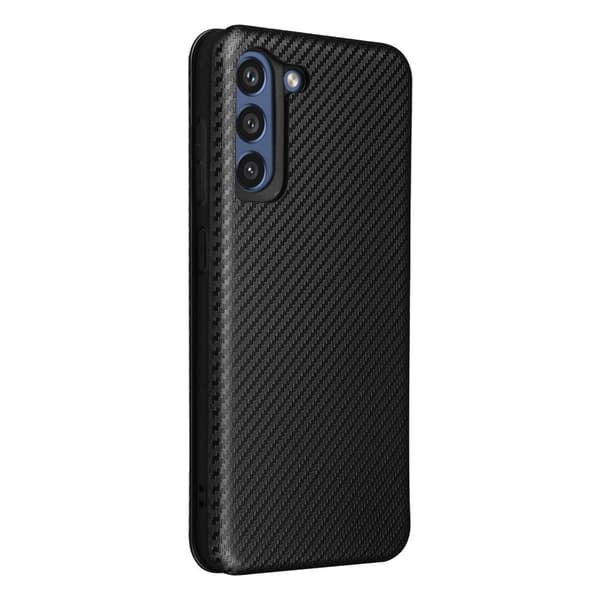 SKALO Samsung S21 FE Carbon Fiber Lompakkokotelo - Musta