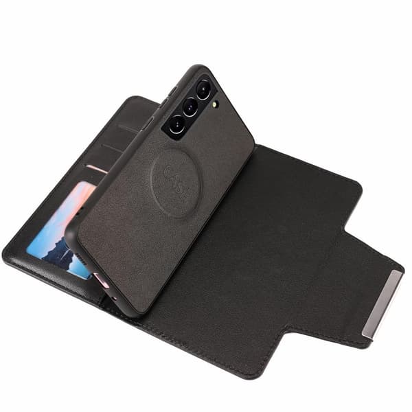 SKALO Samsung S21 FE DOLIZMA 2 i 1 Magnet Plånboksfodral - Svart
