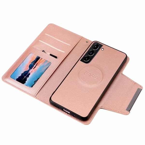 SKALO Samsung S21 FE DOLIZMA 2 i 1 Magnet Plånboksfodral - Rosèguld