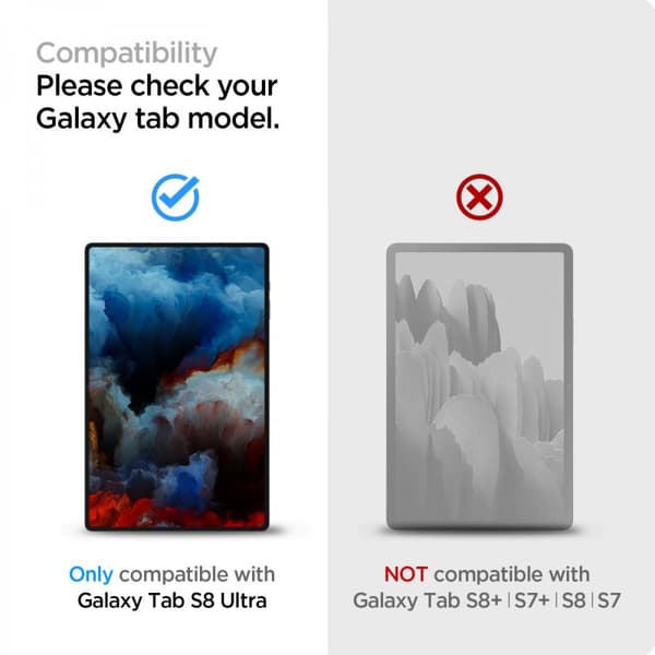 Spigen Samsung Galaxy Tab S8 Ultra Skærmbeskytter GLAS.tR EZ Fit