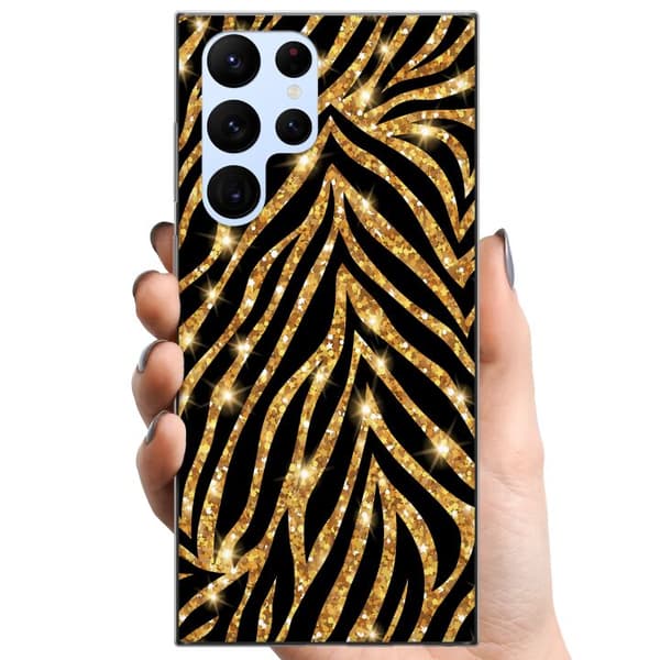 Samsung Galaxy S22 Ultra 5G TPU Mobilcover Guld & Glitter