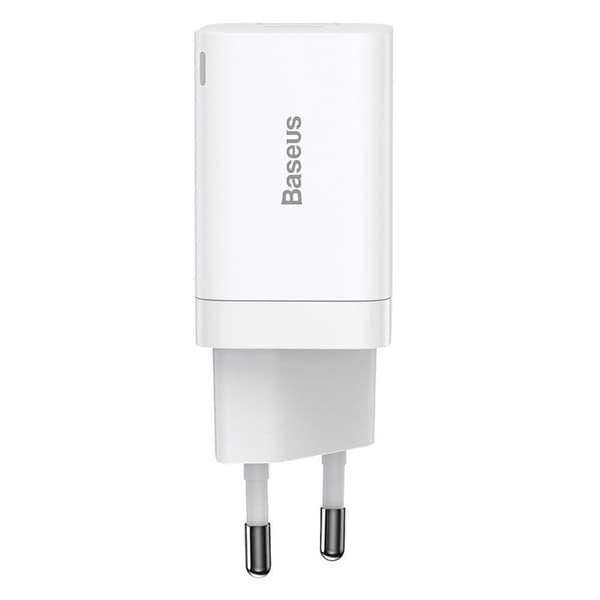 Baseus Super Si Pro Quick Charger C+U 30W Vægoplader - Hvid