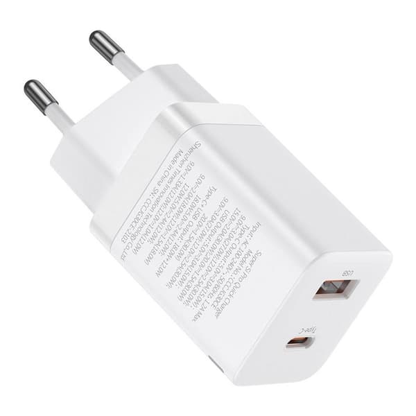 Baseus Super Si Pro Quick Charger C+U 30W Vægoplader - Hvid