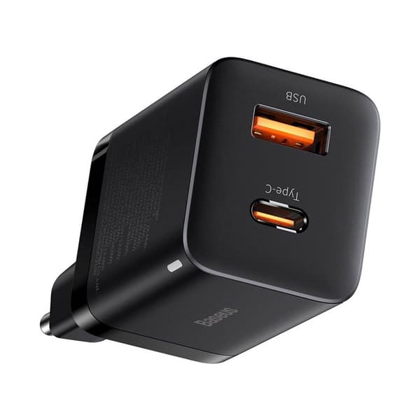 Baseus Super Si Pro Quick Charger C+U 30W Vegglader - Sort