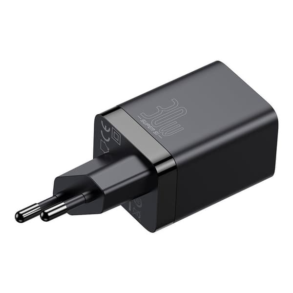 Baseus Super Si Pro Quick Charger C+U 30W Vegglader - Sort