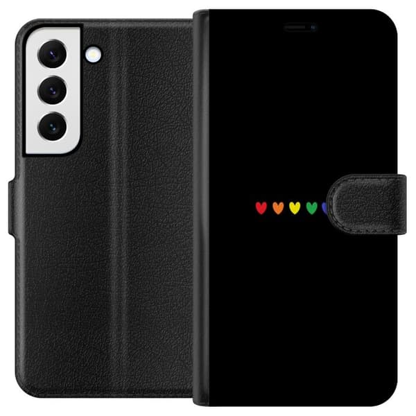 Samsung Galaxy S22+ 5G Lompakkokotelo Ylpeä Sydämet