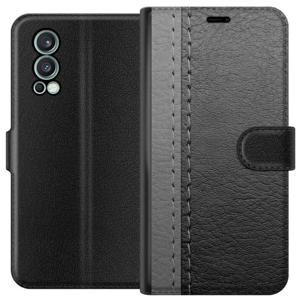 OnePlus Nord 2 5G Lommeboketui Sort & Grå Lær