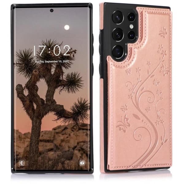 Samsung S22 Ultra Shockproof Cover Card Holder 3-SLOT Flippr V2 Sort