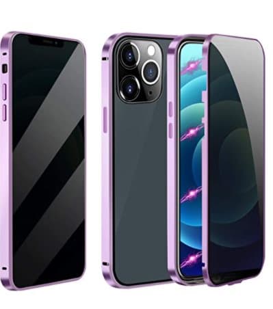 Sekretessskydd metallfodrall till iPhone 13pro max lila