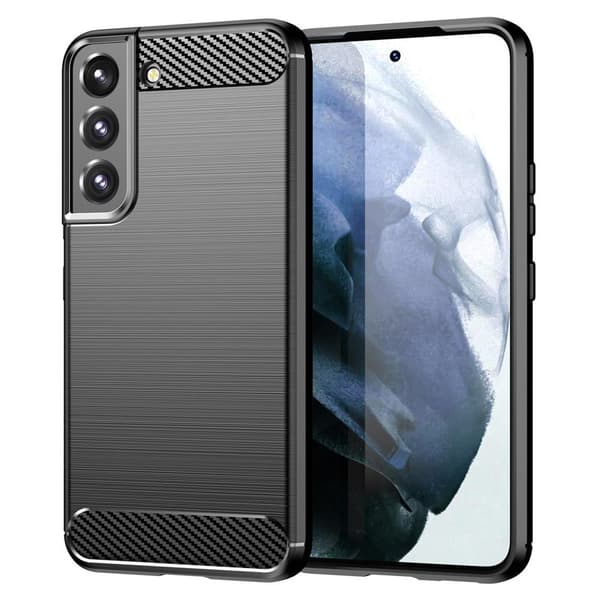 SKALO Samsung S22+ Armor Carbon Stødsikker TPU-cover Sort
