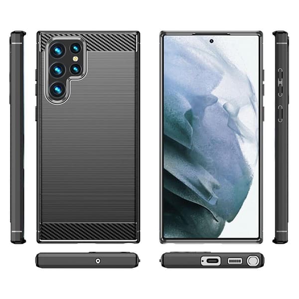 SKALO Samsung S22 Ultra Armor Carbon Stødsikker TPU-cover