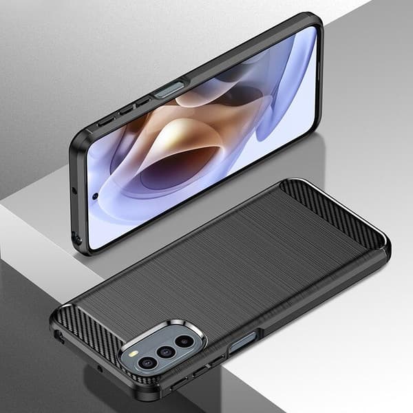 SKALO Moto G51 Armor Carbon Stødsikker TPU-cover
