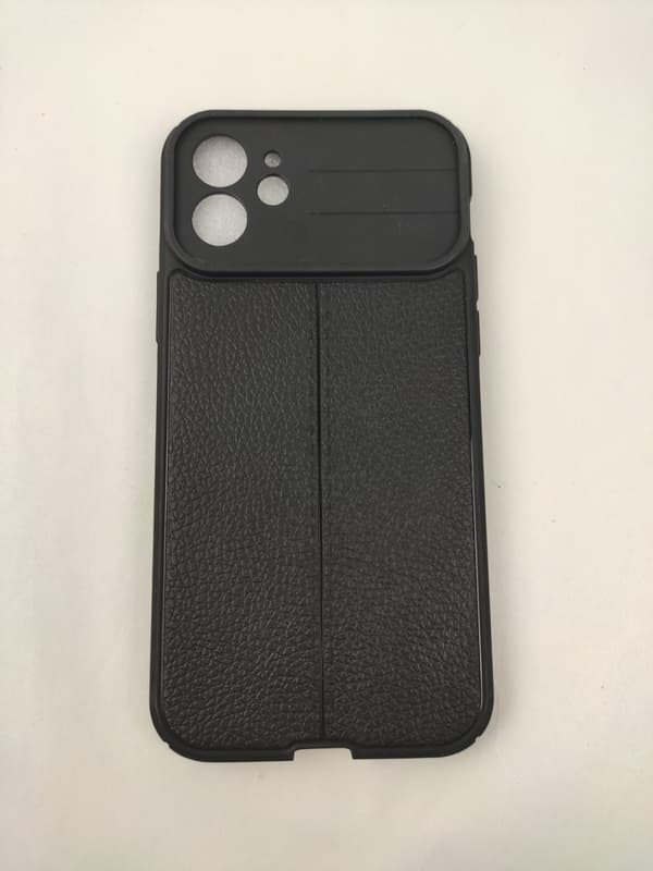 iPhone 12-skal - mikrofiber-silikone Sort Svart