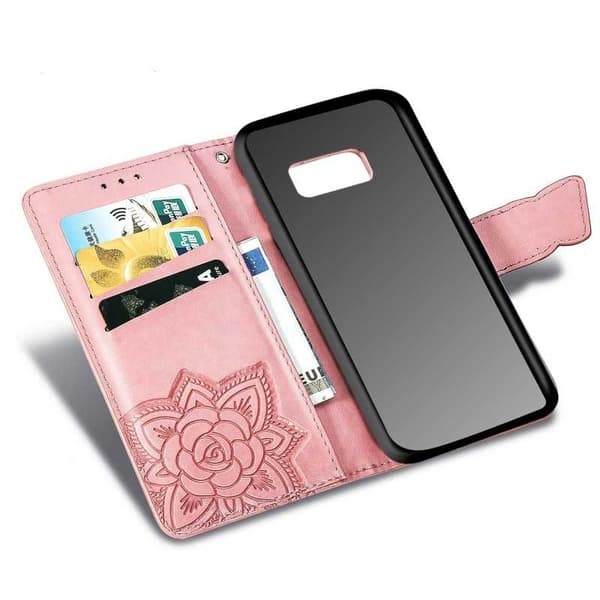 Samsung S8 Plånboksfodral PU-Läder 4-FACK Motiv Fjäril