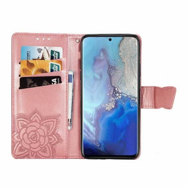 Samsung S20 FE lompakkokotelo PU-nahkainen 4-TASKUN perhoskuvio