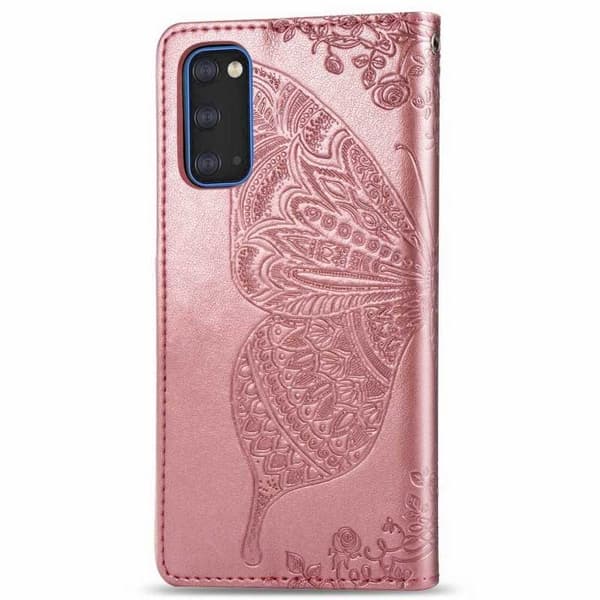 Samsung S20 FE lompakkokotelo PU-nahkainen 4-TASKUN perhoskuvio
