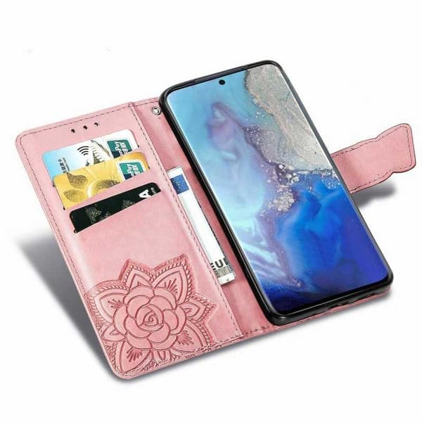 Samsung S20 FE lompakkokotelo PU-nahkainen 4-TASKUN perhoskuvio
