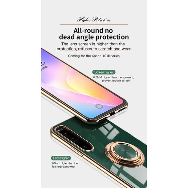 Xperia 10 III tyylikäs ja iskunkestävä kotelo Flawless sormustelineellä