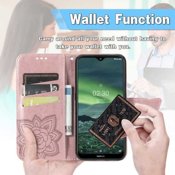 Samsung A33 5G Plånboksfodral PU-Läder 4-FACK Motiv Fjäril