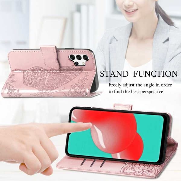 Samsung A33 5G Plånboksfodral PU-Läder 4-FACK Motiv Fjäril