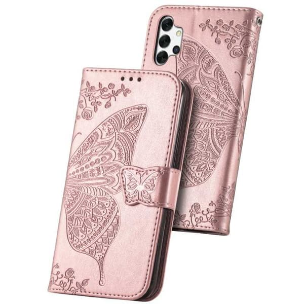 Samsung A33 5G Plånboksfodral PU-Läder 4-FACK Motiv Fjäril