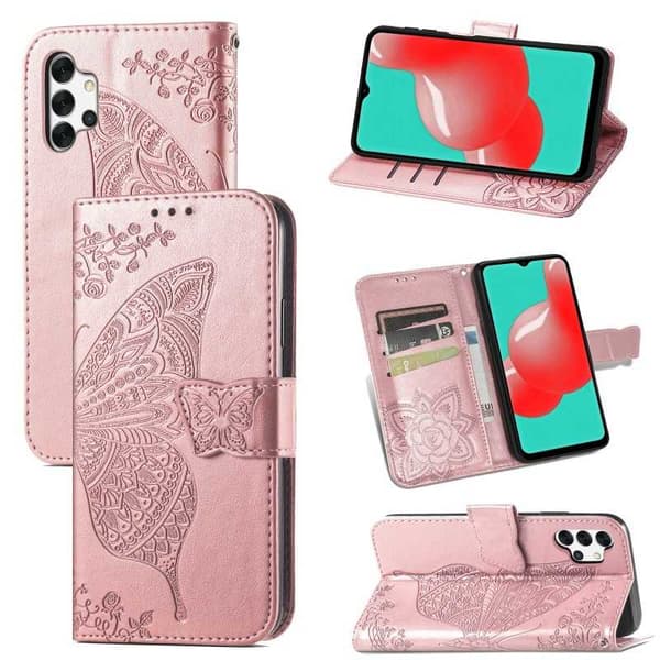 Samsung A33 5G Plånboksfodral PU-Läder 4-FACK Motiv Fjäril