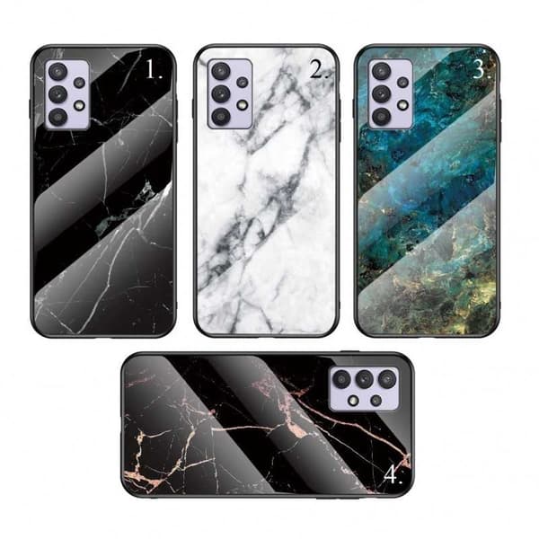Samsung A33 5G Marble Shell 9H hærdet glas bagside glas bag V2