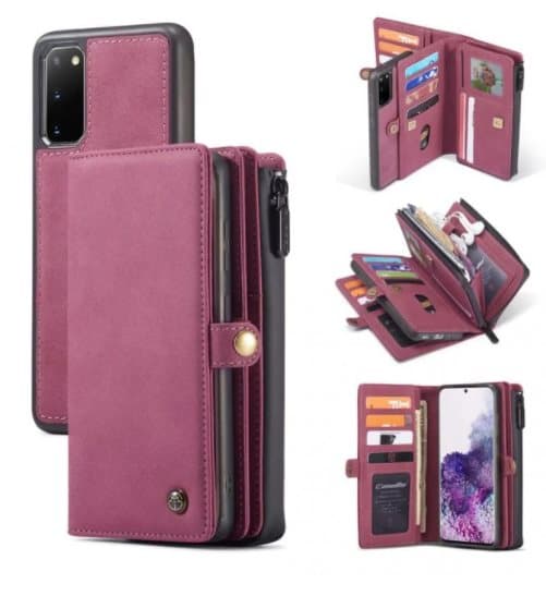 Läderfödral caseme 0018 för  iphone 12/12 pro winröd